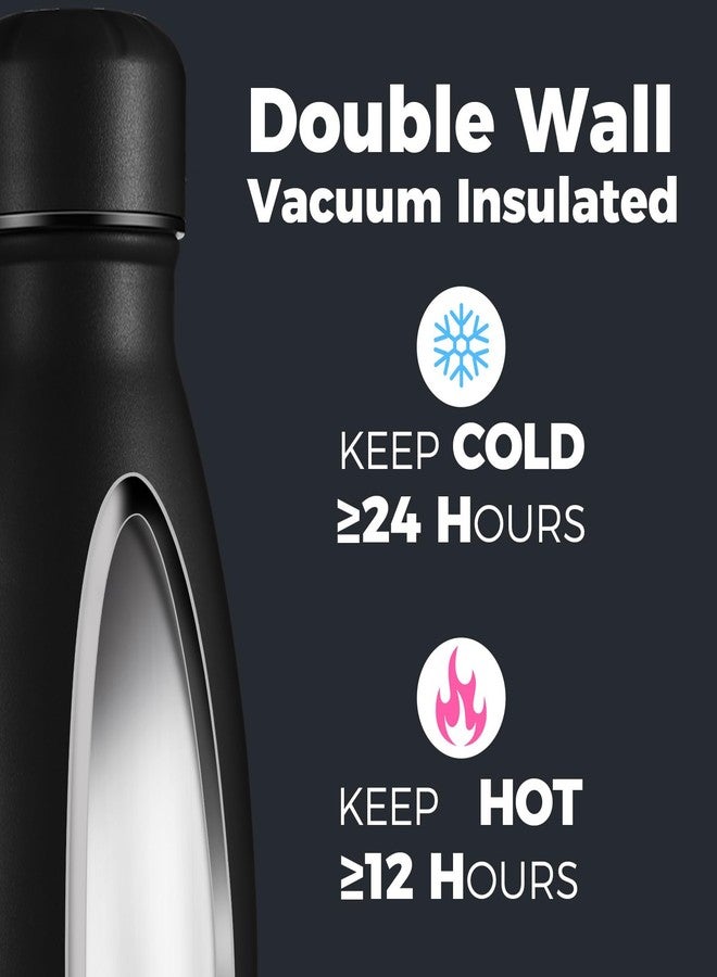 Volhoply 25oz Insulated Water Bottle 1/2/4 Pack, Double Wall Stainless Steel Vacuum Bottles, Keeps Cold 24H & Hot 12H, BPA Free Leak Proof Bottles (Black,1 Pack) - Image 3