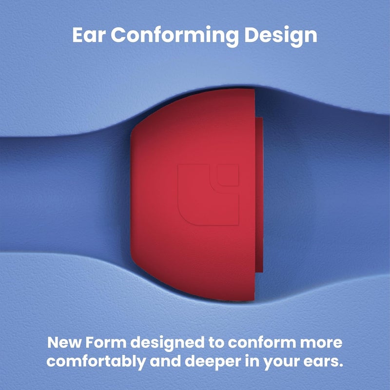AutoLine Pro أطراف أذن فوم ماسترز فائقة الجودة من رغوة الذاكرة لـ AirPods Pro الجيل الثالث فقط | 3 أزواج | إصدار جديد | تثبيت آمن | راحة فائقة | عزل صوت أفضل | أطراف بديلة، أحمر - صغير - Image 5