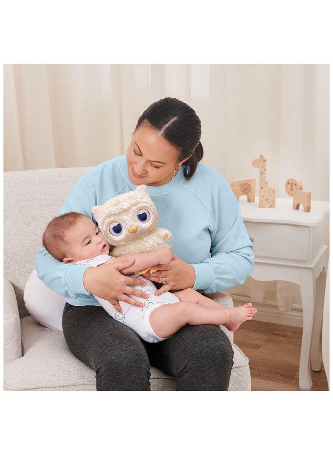 GUND جوند بطة النوم العيون النائمة وسادة محشوة دمية بومة ضوء ليلي وآلة صوت للأطفال الأولاد والبنات، 8 إنش - Image 2