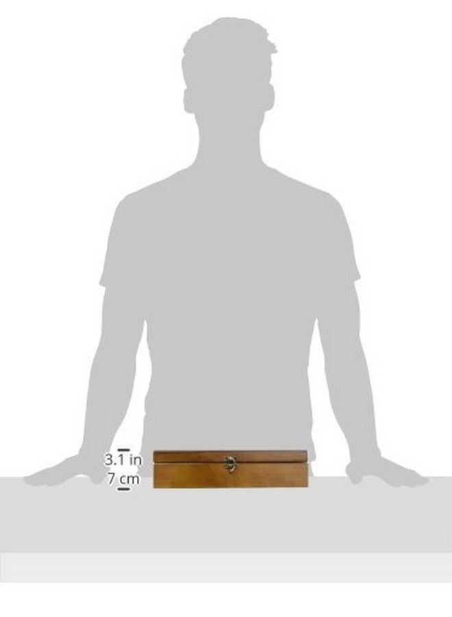 WE Games Old World Wooden Box with Brass Latch - Vintage-Style Wooden Keepsake Box for Jewelry & Trinket Storage, Walnut Finish - Image 3