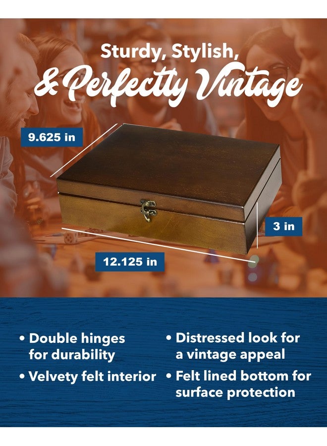 WE Games Old World Wooden Box with Brass Latch - Vintage-Style Wooden Keepsake Box for Jewelry & Trinket Storage, Walnut Finish - Image 4