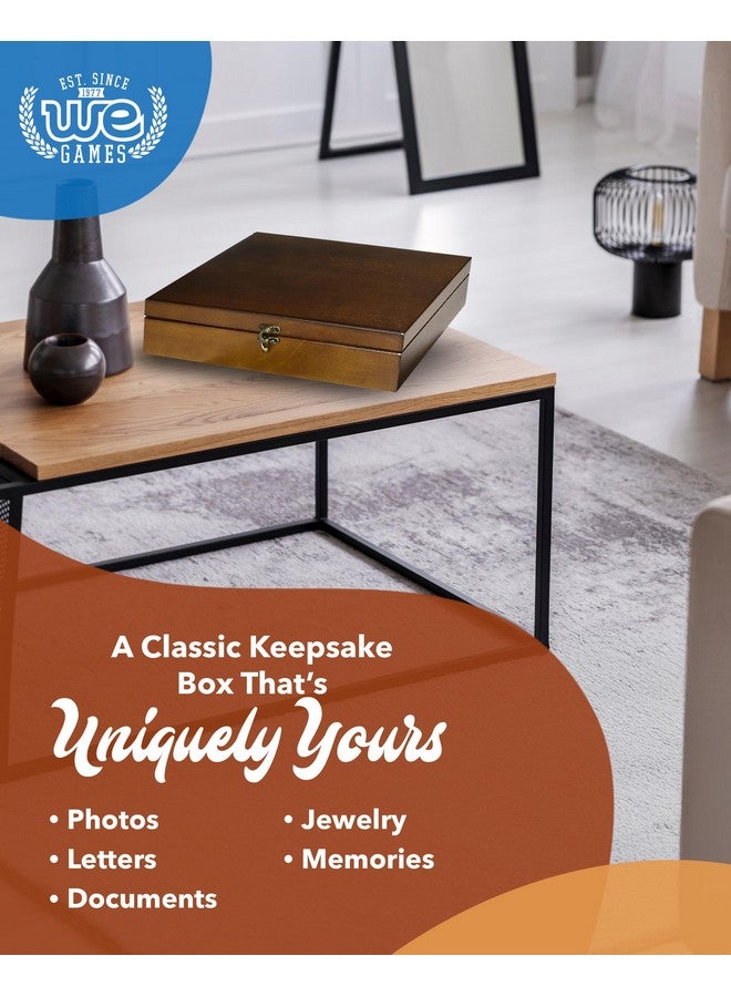 WE Games Old World Wooden Box with Brass Latch - Vintage-Style Wooden Keepsake Box for Jewelry & Trinket Storage, Walnut Finish - Image 5