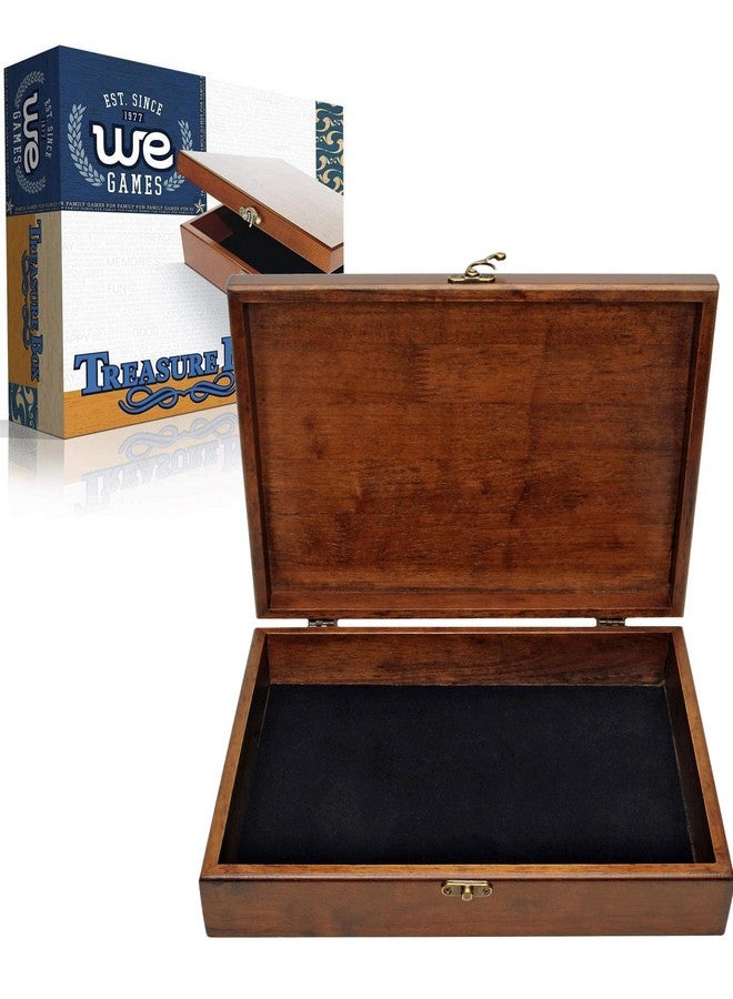WE Games Old World Wooden Box with Brass Latch - Vintage-Style Wooden Keepsake Box for Jewelry & Trinket Storage, Walnut Finish - Image 1