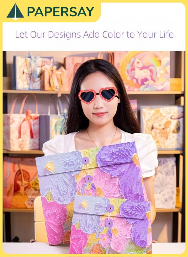 PAPERSAY 24cm Oil Painting Style National Day Gift Bag, Birthday Gift Box, Envelope Packaging Bag, Creative Paper Gift Bag, Holiday Gift Box, Gift Bag - Image 4