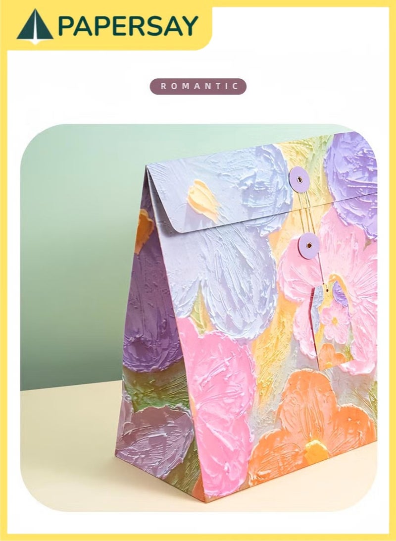 PAPERSAY 24cm Oil Painting Style National Day Gift Bag, Birthday Gift Box, Envelope Packaging Bag, Creative Paper Gift Bag, Holiday Gift Box, Gift Bag - Image 5