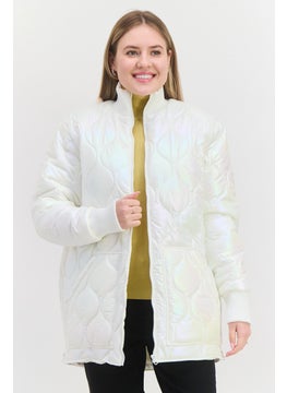 Asos 4505 Women Quilted Puffer Jacket, White  - Image 1