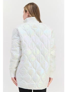 Asos 4505 Women Quilted Puffer Jacket, White  - Image 3
