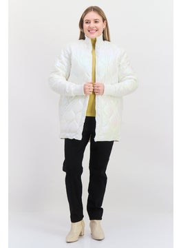 Asos 4505 Women Quilted Puffer Jacket, White  - Image 4