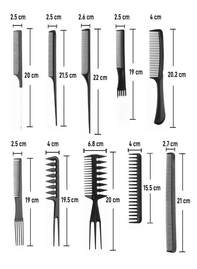 مجموعة أمشاط تصفيف الشعر الاحترافية من مولتي برايت، 10 قطع، مقاومة للحرارة ومضادة للكهرباء الساكنة، لون أسود، للجنسين، للبالغين، لجميع أنواع الشعر، مصنوعة من البلاستيك، مناسبة لجميع الأعمار والأجناس، للمحترفين والاستخدام الشخصي - Image 4