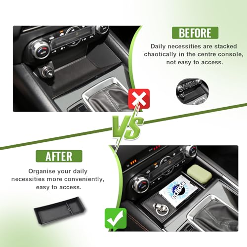 HGWEI Center Console Organizer Compatible with Mazda CX-5 2022 2023 2024 2025 Interior Accessories, CX5 Front Console Secondary Insert Tray Armrest Storage Box Compartment Holder (Not Fit 2026) Black - Image 4