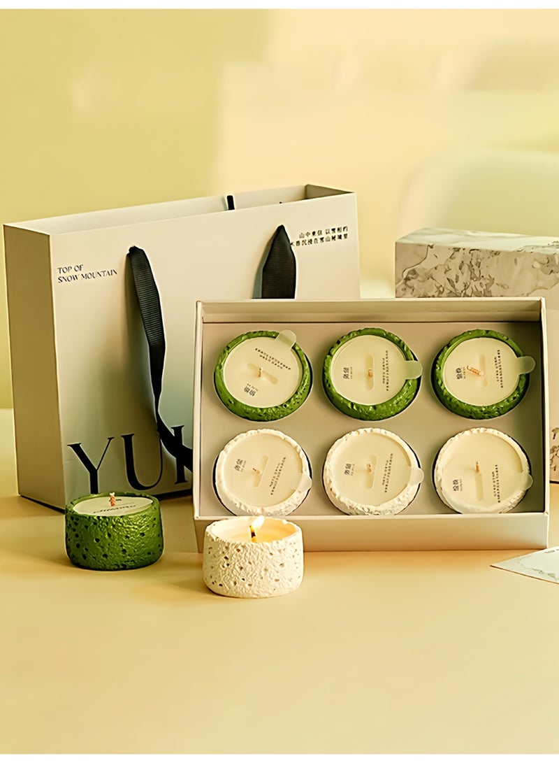 Scented Candle Gift Set, 6 Pcs Aromatherapy Candles with 8 Hours Burn Time Each, Winter Cedar, Temple Sandalwood, Gardenia, Moss Under Moonlight, Spring Tea, Morning Dew Rose, Unique Home Decor & Wedding Favor - Image 3