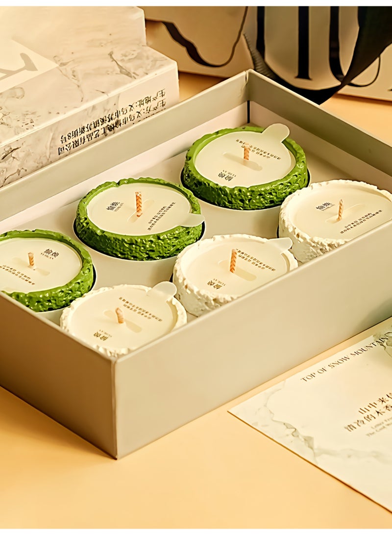 Scented Candle Gift Set, 6 Pcs Aromatherapy Candles with 8 Hours Burn Time Each, Winter Cedar, Temple Sandalwood, Gardenia, Moss Under Moonlight, Spring Tea, Morning Dew Rose, Unique Home Decor & Wedding Favor - Image 4