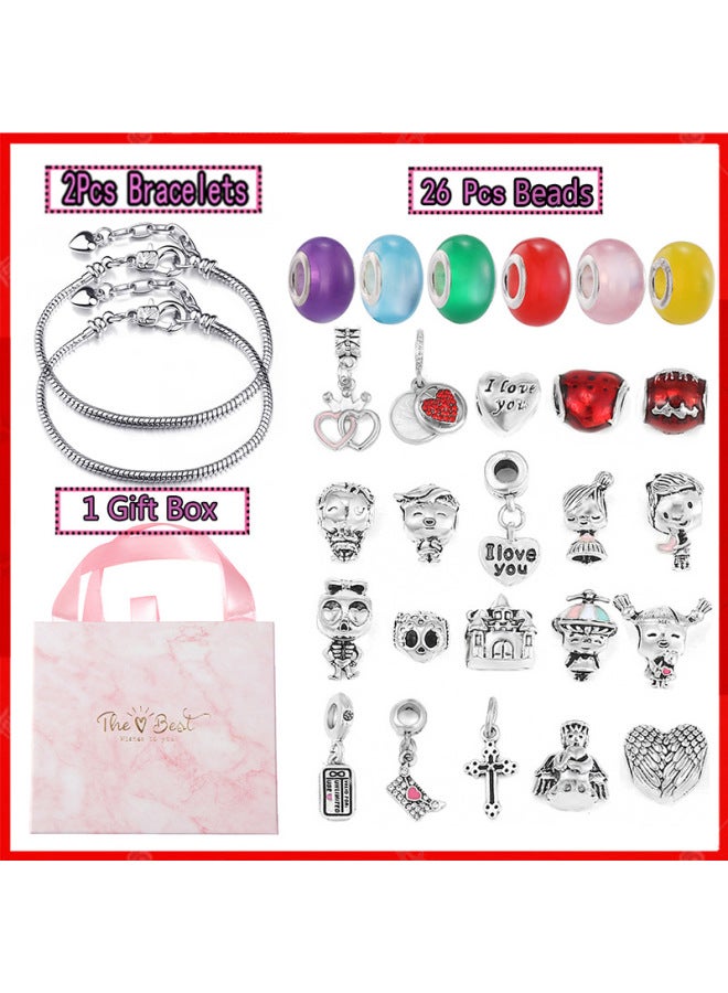 Children's Bracelet Gift Box Suit Diy Handmade Crystal Bracelet Uni Holiday Birthday Gift