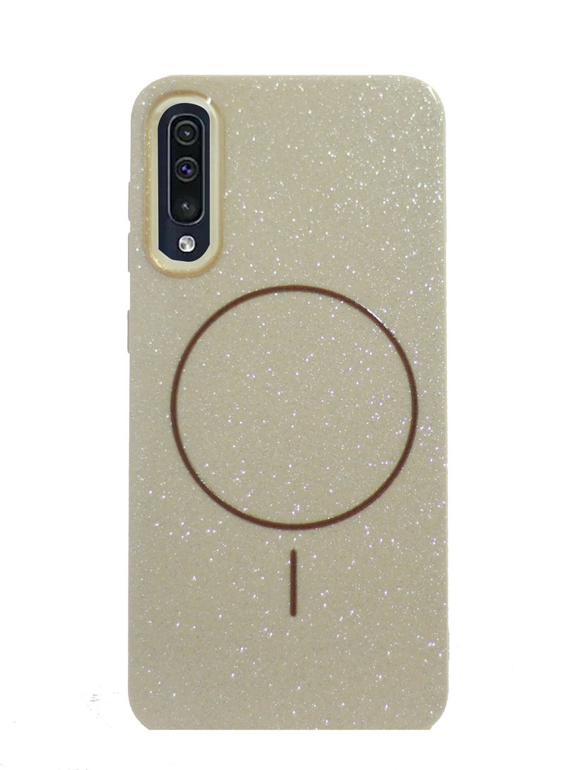 Compatible with Back Samsung A50 Back Case Crystal Simple Glitter Compatible with Magsafe For  - (Beige)