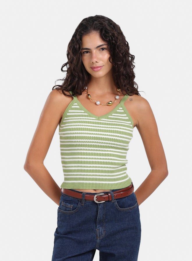 Carina Slim Fit Striped Top - Image 1