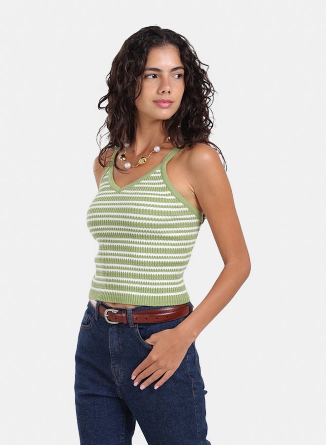 Carina Slim Fit Striped Top - Image 2
