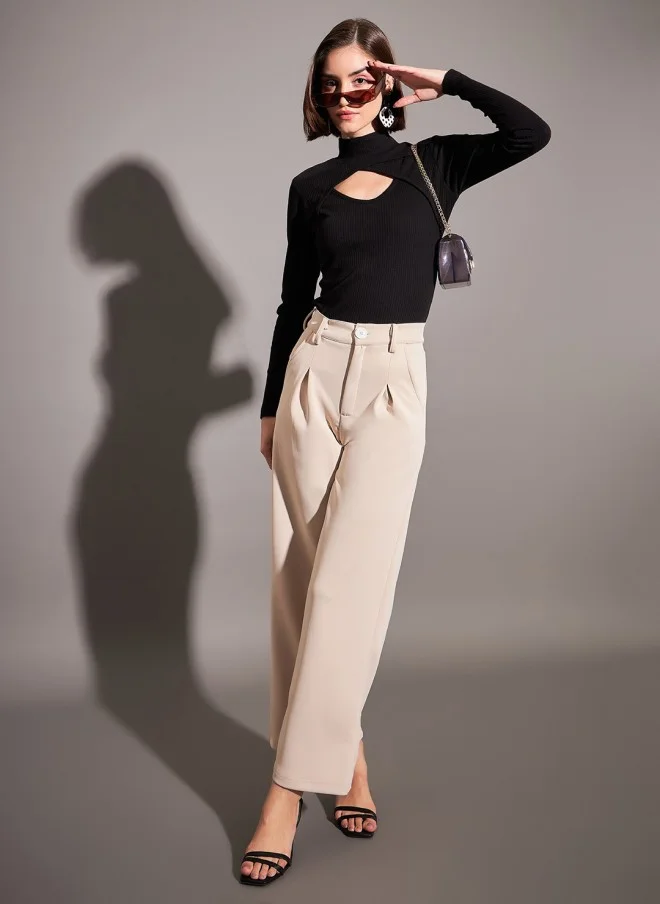 ساسافراس High Neck Cut Out Top for Women
