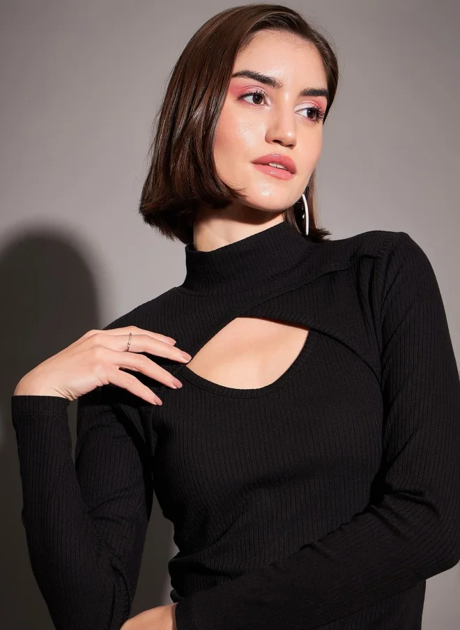 ساسافراس High Neck Cut Out Top for Women