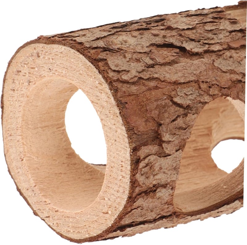 Garneck Solid Wood Pipe Toys Chinchilla Toys The Tunnel for Hamster Rabbit Small Animal Cage Accessories - Image 5