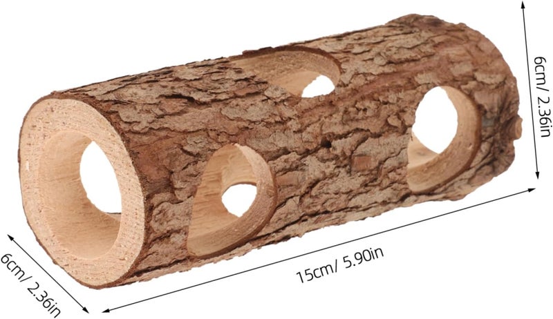 Garneck Solid Wood Pipe Toys Chinchilla Toys The Tunnel for Hamster Rabbit Small Animal Cage Accessories - Image 2