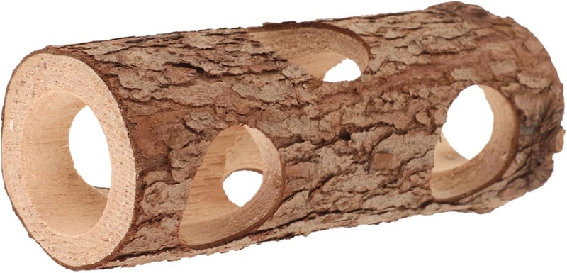 Garneck Solid Wood Pipe Toys Chinchilla Toys The Tunnel for Hamster Rabbit Small Animal Cage Accessories - Image 1