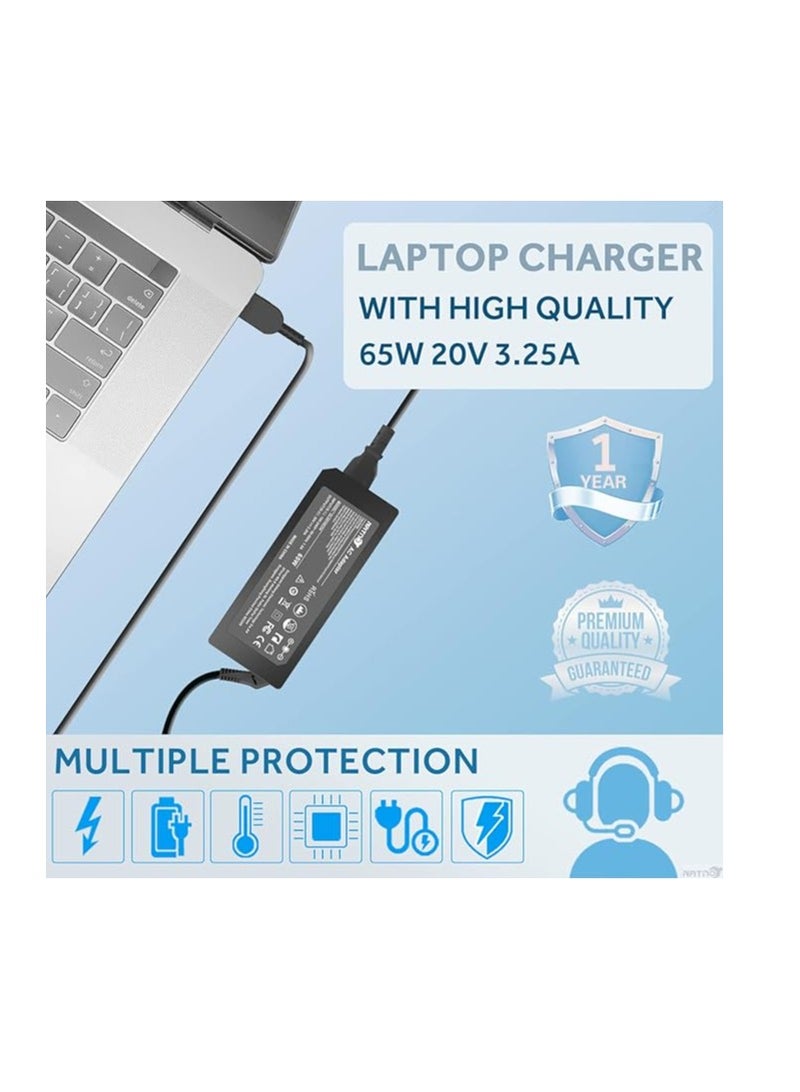 Terabyte 65W 20V 3.25A AC Adapter for Lenovo Z40 Z50 Z50-70 Z50-75 G40 G50 G50-70 G50-80 Thinkpad L440 L460 L470 T440 T450 T460 T470 T540 T560 X230 X240 X250 Power Cord - Image 5