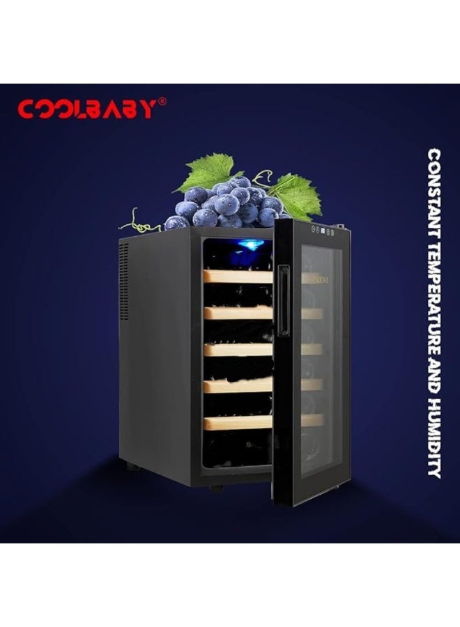 Cool Baby Constant Temperature Fresh-keeping Refrigerator 18 Bottles Capacity Household Refrigerator Built-in LED Light Temperature Control Silent Black - Image 5