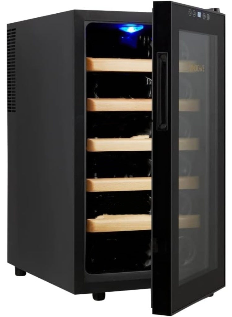 Cool Baby Constant Temperature Fresh-keeping Refrigerator 18 Bottles Capacity Household Refrigerator Built-in LED Light Temperature Control Silent Black - Image 1