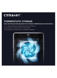 Cool Baby COOLBABY 18 Bottles Red Wine Cabinet, Constant Temperature Wine Cabinet, Home Refrigerator, Built in LED Lights, Temperature Control, Silent, Black  - Image 2