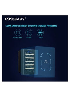 Cool Baby COOLBABY 18 Bottles Red Wine Cabinet, Constant Temperature Wine Cabinet, Home Refrigerator, Built in LED Lights, Temperature Control, Silent, Black  - Image 3