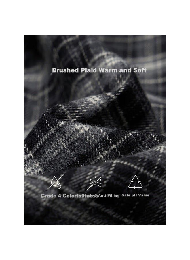 Inman Vintage Brushed Plaid Pleated Skirt Autumn Women's New High Waist A-line Skirt Gray Black Plaid XL - Image 4