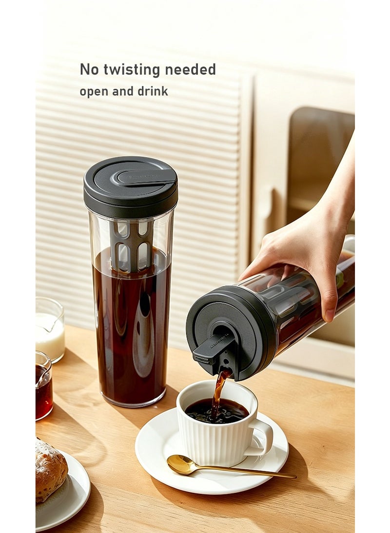 3-in-1 Cold Brew Coffee Maker 1L – Portable Iced Coffee Pitcher with Fine Mesh Filter, Airtight Lid, Multi-Purpose for Coffee, Tea & Infused Drinks - Image 5