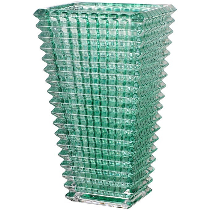 CRYSTAL GLASS VASE LARGE CRYSTAL VASES FOR FLOWERS LARGE FLOWER VASE GREEN MODERN VASES FOR LIVING ROOM BEDROOM KITCHEN DINING TABLE MANTLE WEDDING 11 INCHES