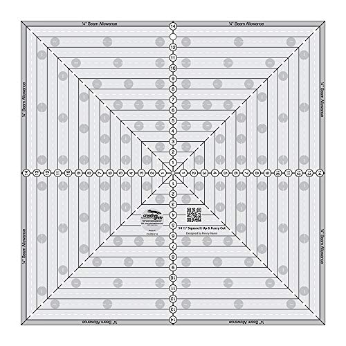Creative Grids 1412in Square It Up or Fussy Cut Square Quilt Ruler  CGRSQ14