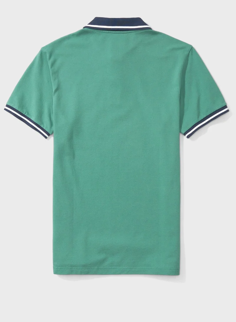 American Eagle Tipped Pique Polo