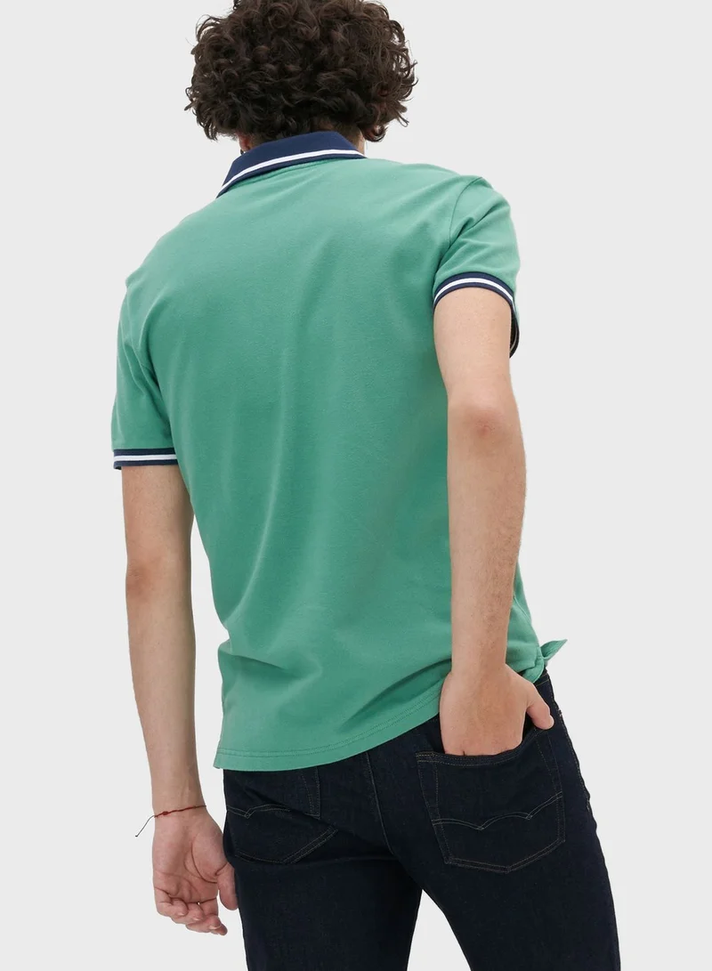 American Eagle Tipped Pique Polo