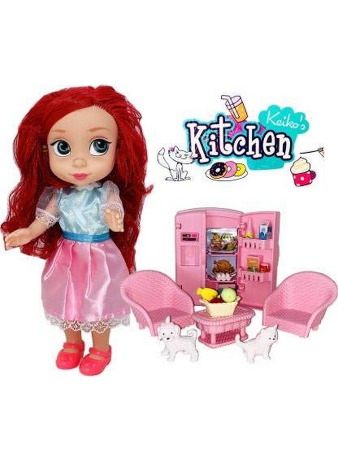 PLUSPOINT Baby Doll with Tiny Size Furniture Set Toys for Girls with Openable Double Door Toy Fridge with Other Accessories | Cute Toy Doll Set for Girls | Birthday Gift | Doll Set (Keiko's Kitchen) - Image 5
