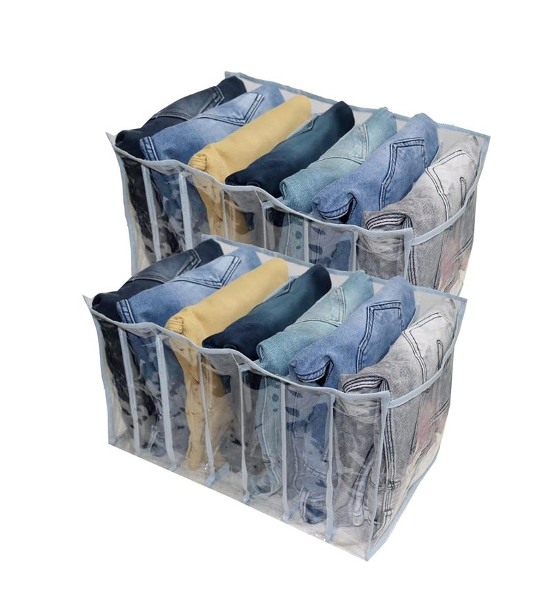BB BACKBENCHERS Clothes Drawer Organizer For JeansWardrobe Clothes Organizer For Folded ClothesClothes Storage Organizer For JeansSweaterDressesTShirts Pack of 1 2 - Image 1