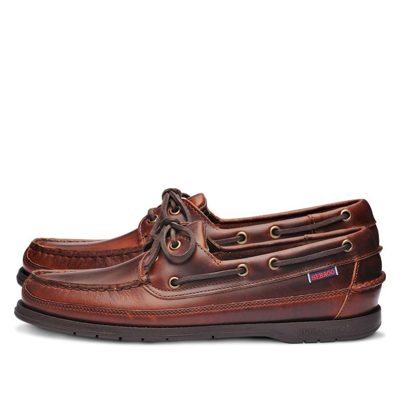 Sebago Schooner Waterproof Boat Shoes Leather Moccasins for Men Featuring 360Degree Rawhide Lacing and NonMarking SlipResistant Soles BrownGum 13 Regular