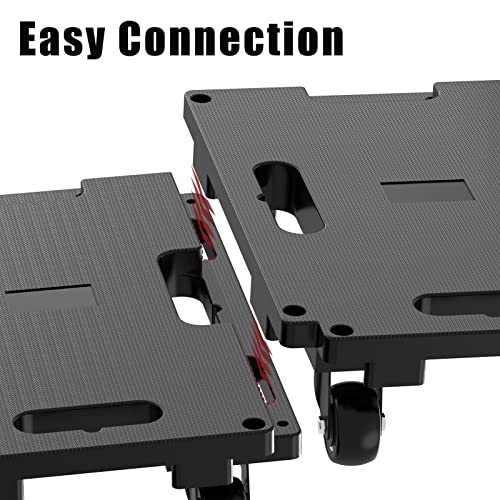 SOLEJAZZ Furniture Mover Dolly 4 Wheels Heavy Duty Small Furniture Moving Dollies Rollers with 4 Wheels 440 Lbs Capacity Rolling Platform Interlocking Design Flat Dolly with Wheels, Black, 4 Pack - Image 3