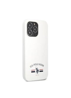 U.S.Polo iPhone 13 Pro 6.1inch Liquid Silicone Flag Logo USPA - White  - Image 4