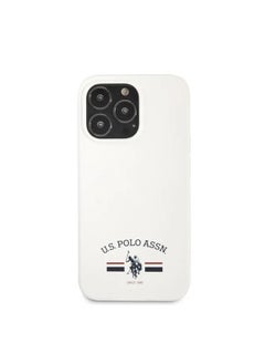 U.S.Polo iPhone 13 Pro 6.1inch Liquid Silicone Flag Logo USPA - White  - Image 1