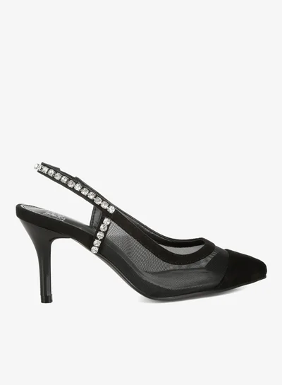 London Rag Stiletto Heel Slingback Sandals in Black