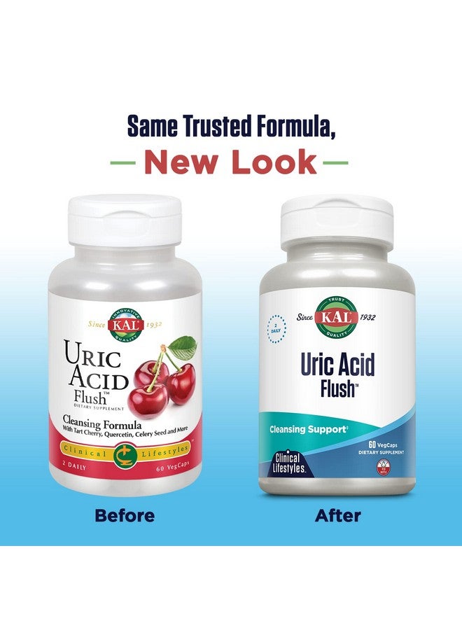 KAL Uric Acid Flush, Joint Health Supplement with Tart Cherry Extract, Celery Seed and Turmeric Extract, Joint Comfort and Mobility Support, Lab Verified, 60-Day Guarantee, 30 Servings, 60 VegCaps - Image 2