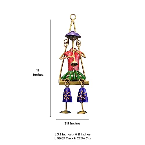DIGGY ARTS Hand Crafted And Hand Painted Musician Wall Decor | Wall Art | Decorative Gift Item | Showpiece For ethnic Rajasthani Art For Home Decor - Red - Image 4