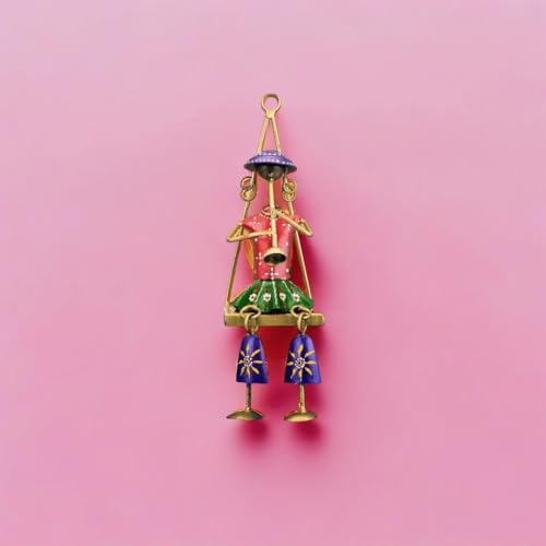 DIGGY ARTS Hand Crafted And Hand Painted Musician Wall Decor | Wall Art | Decorative Gift Item | Showpiece For ethnic Rajasthani Art For Home Decor - Red - Image 5