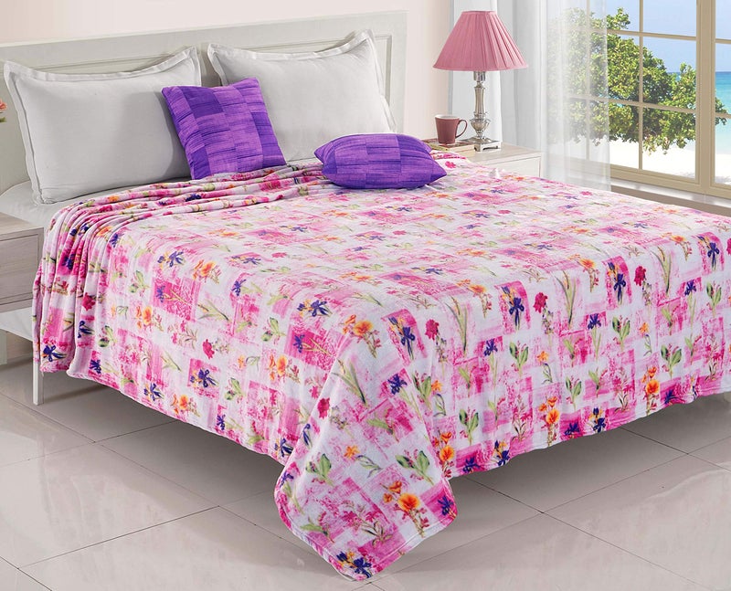 Status Contract Adult/Kids/Baby 200 GSM Microfiber Fleece Super Soft AC Comforter/Dohar for Couch/Double Bed for Summer/Winter (200 cm X 235 cm, Pink) - Image 5