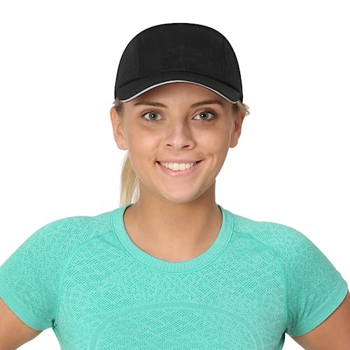 TrailHeads Women's Race Day Performance Running Cap, Lightweight & Quick Drying Mesh Sports Hat with Reflective Trim - Black - Image 4