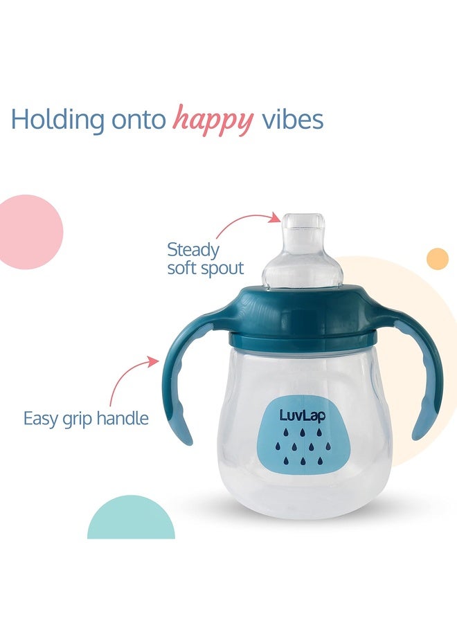 Luvlap Little Dophin Spout Sipper for Infant/Toddler, 210ml, Anti-Spill Sippy Cup with Soft Silicone Spout BPA Free, 6m+ (Blue) - Image 3