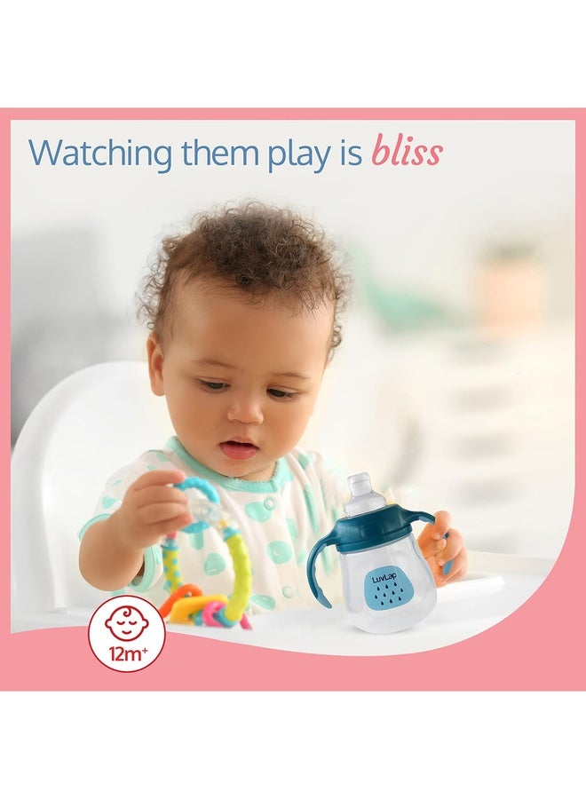 Luvlap Little Dophin Spout Sipper for Infant/Toddler, 210ml, Anti-Spill Sippy Cup with Soft Silicone Spout BPA Free, 6m+ (Blue) - Image 5